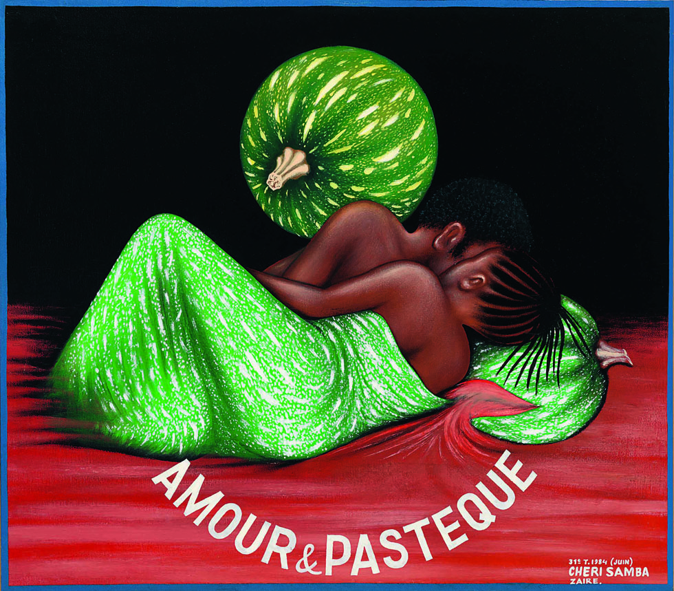 Chéri Samba, Amour & Pastèque, 1984 Oil on canvas, 79 x 89 cm Private collection © Chéri Samba Photo © Florian Kleinefenn