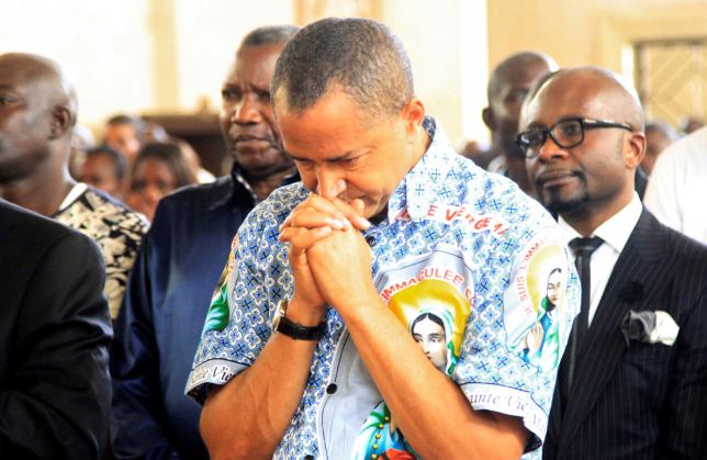 Moise Katumbi, the multi-millionaire former governor and prominent opposition leader, attends a funeral mass in honor of legendary Congolese singer Papa Wemba, born Jules Shungu Wembadio Pene Kikumba, in Lubumbashi, the capital of Katanga province of the Democratic Republic of Congo, May 4, 2016. REUTERS/Kenny Katombe